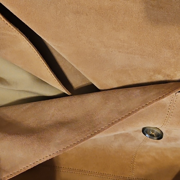 White House Black Market Suede Leather Sleeveless Trench Dress with Belt - Picture 7 of 16